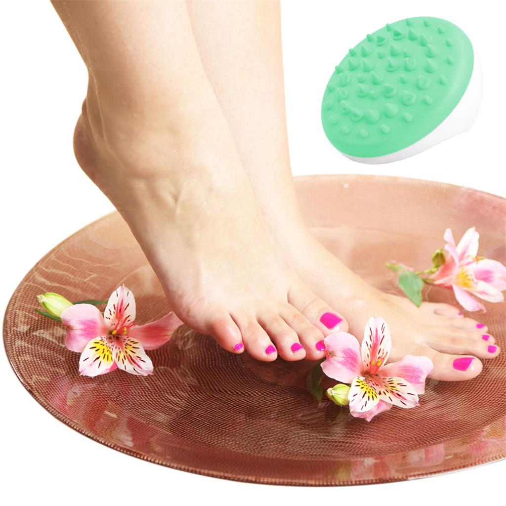 2xAnti Cellulite Silicone Body Massage Glove Scrub Bath Shower Massager Brush Green