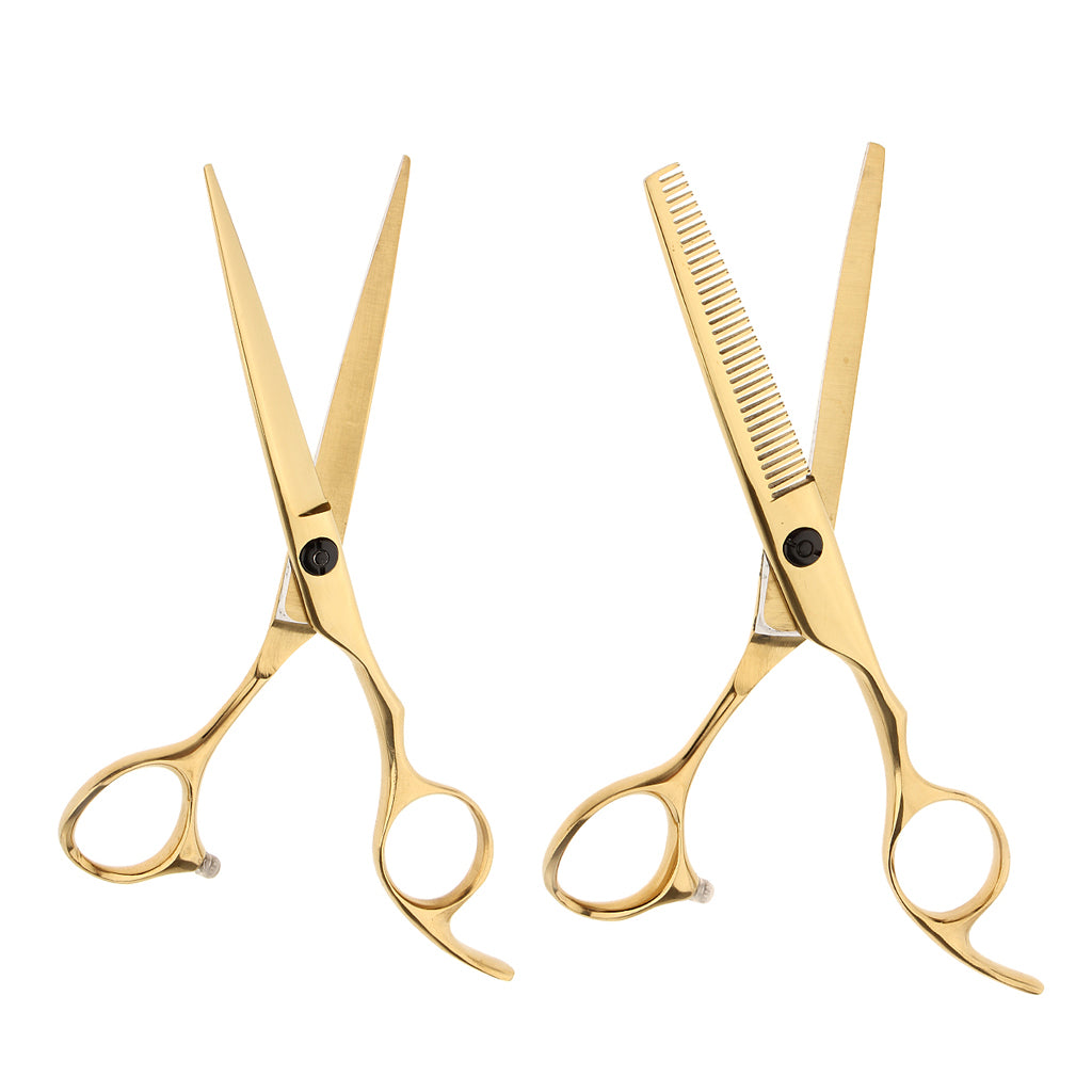 2 Pieces 6.5 Salon Hair Cutting Thinning Scissors Shears Hairdressing Set"