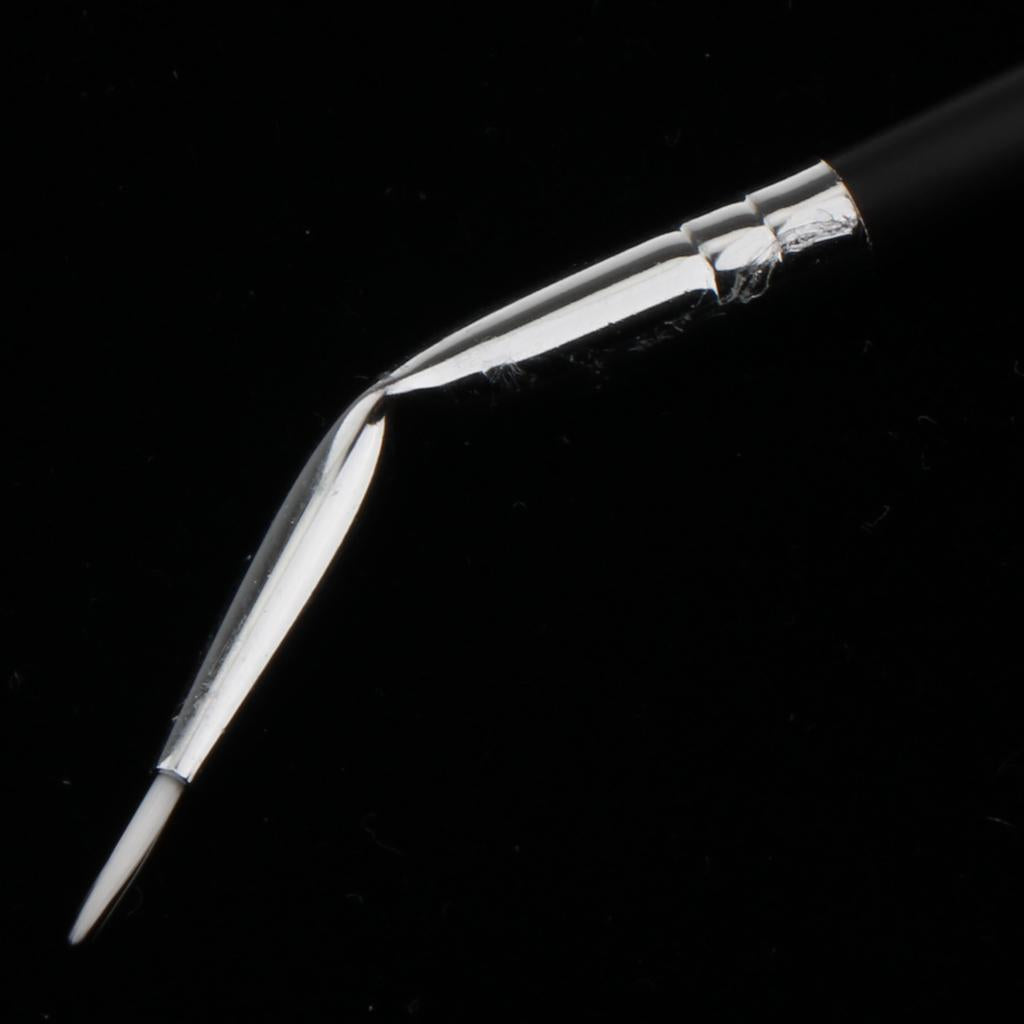 2xBlack Wooden Handle Eye Liner Makeup Brush for Eyes Liquid Eyeliner Comestic