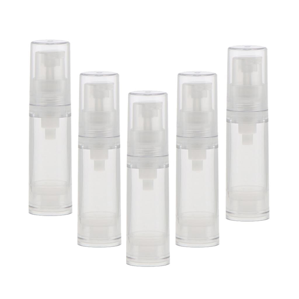 10 Piece 5 & 15ml Pump Press Empty Tubes Cosmetic Cream Lotion Travel Bottle