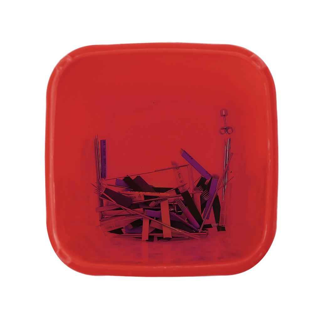 Red Sharps Bin Needle Blade Waste Disposal Container with Locking Lid 1.0L