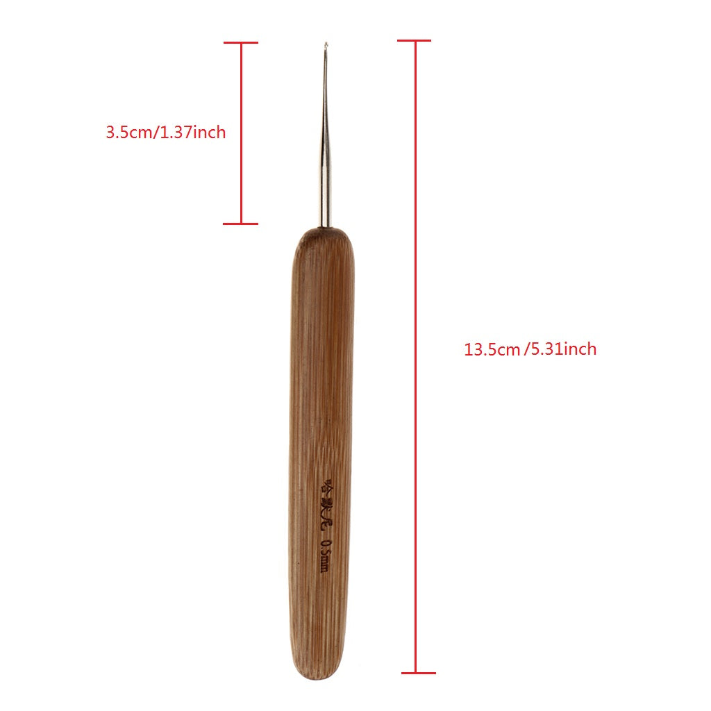 5x 0.5mm Hair Weaving Crochet Hook Needle Braid Craft + 20x Dreadlock Beads