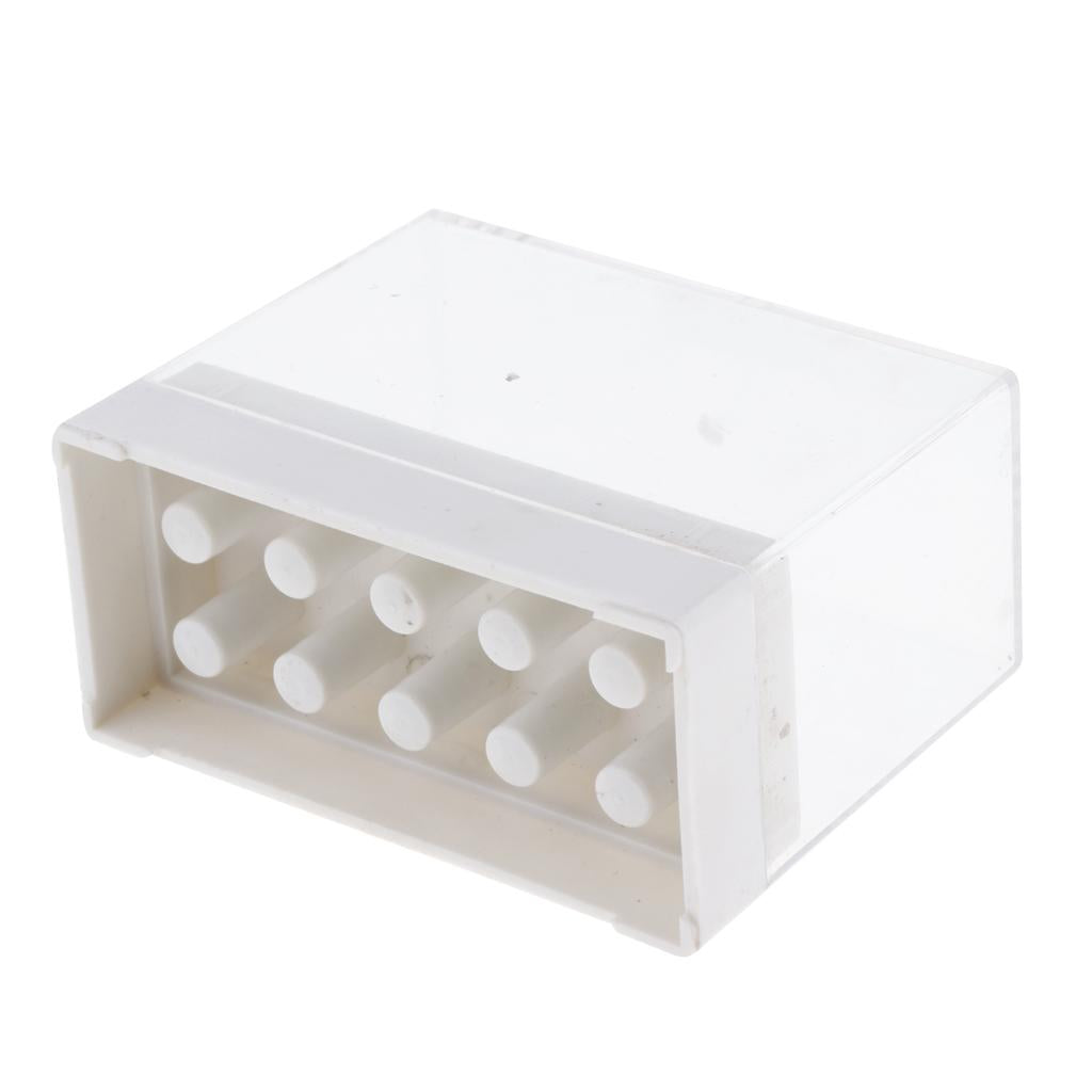 2x10 Holes Nail Drill Bit Holder Stand Organizer Manicure Display Box White