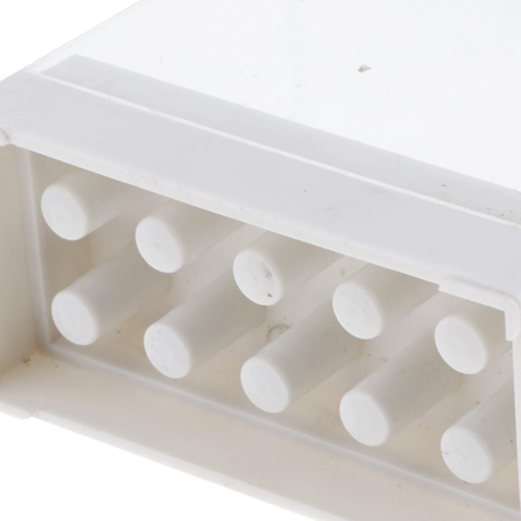3x10 Holes Nail Drill Bit Holder Stand Organizer Manicure Display Box White