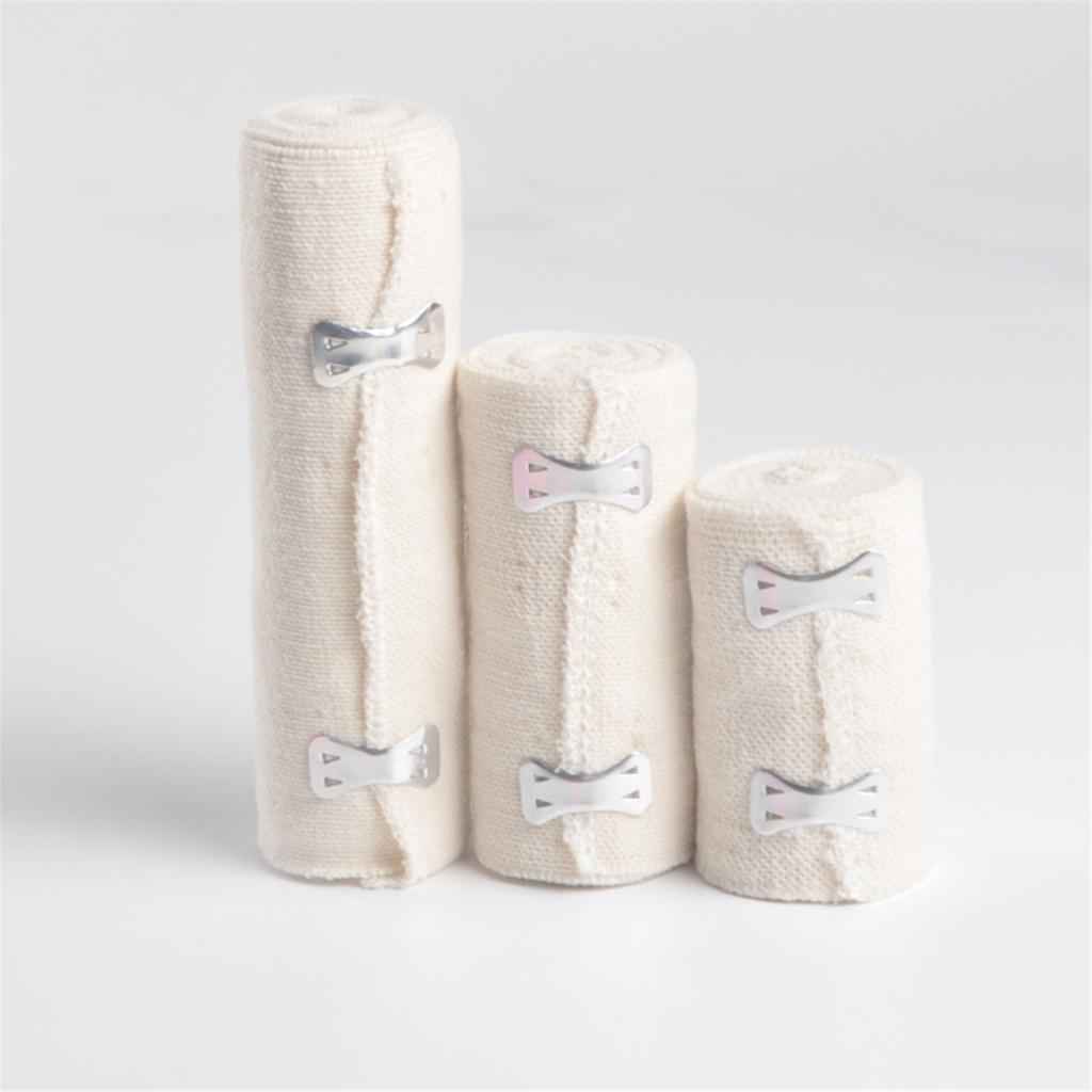 Self-Adhesive Cotton Elastic Bandage Wrap Compression Roll with Hook Closure 7.5CM