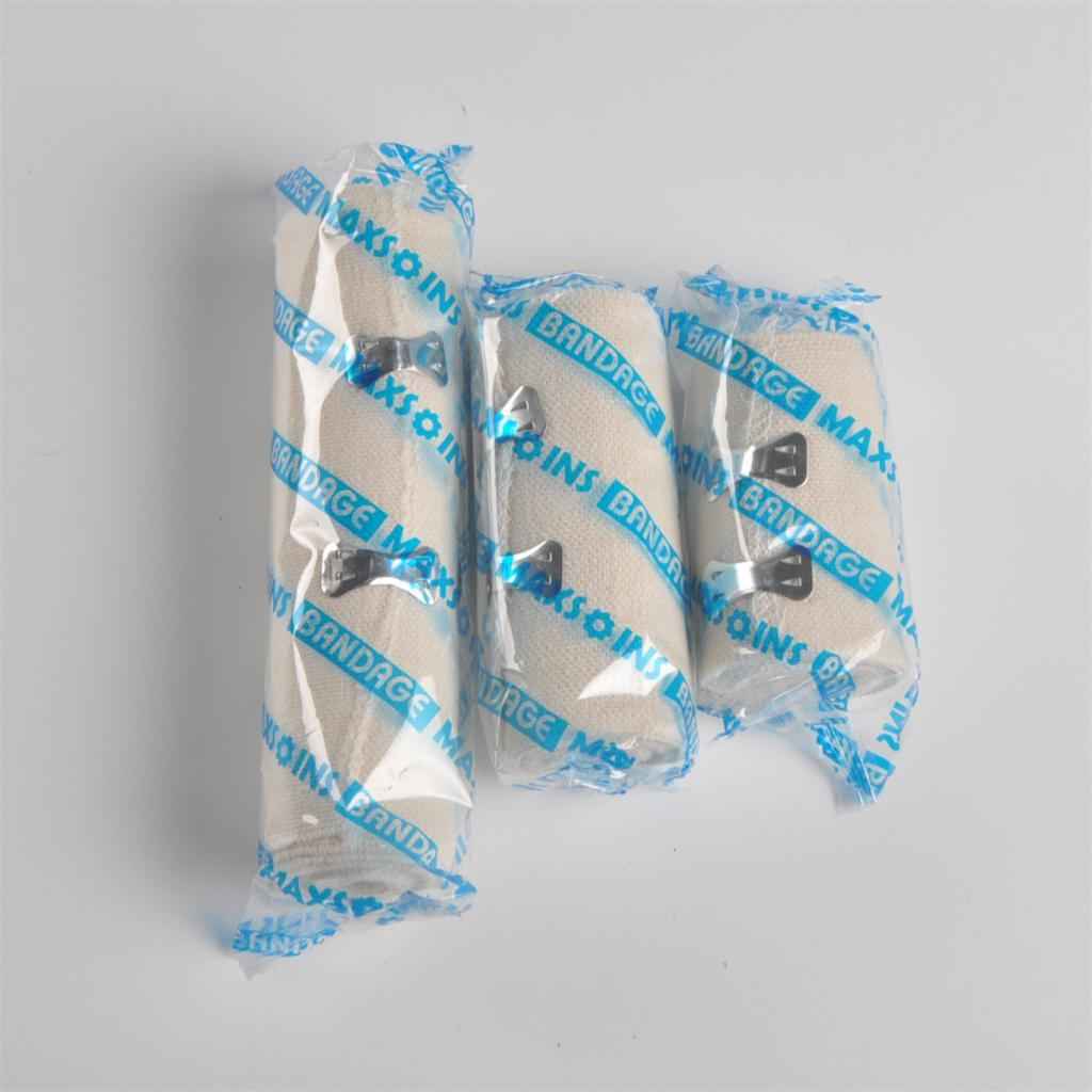 Self-Adhesive Cotton Elastic Bandage Wrap Compression Roll with Hook Closure 7.5CM