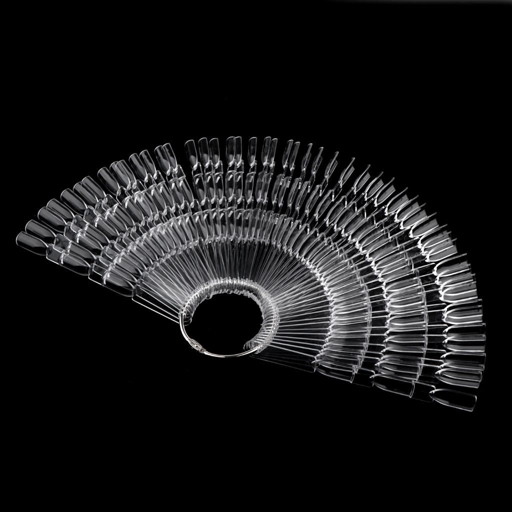 4x50 Piece Fan-Shaped False Nail Art Polish Gel Display Chart 150 Tips Clear