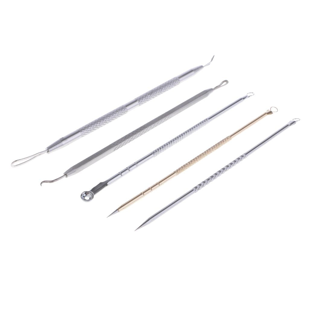 2x5x Blackhead Needle Acne Blemish Tools Pimple Extractor Splinter Removal kit