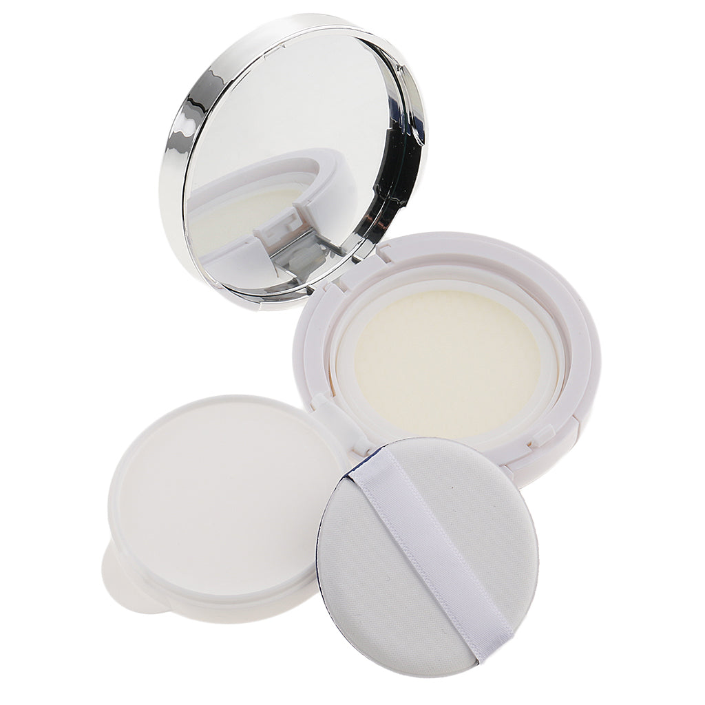 2x Round Empty Luxurious Portable Air Cushion Puff Box Cream Container Case