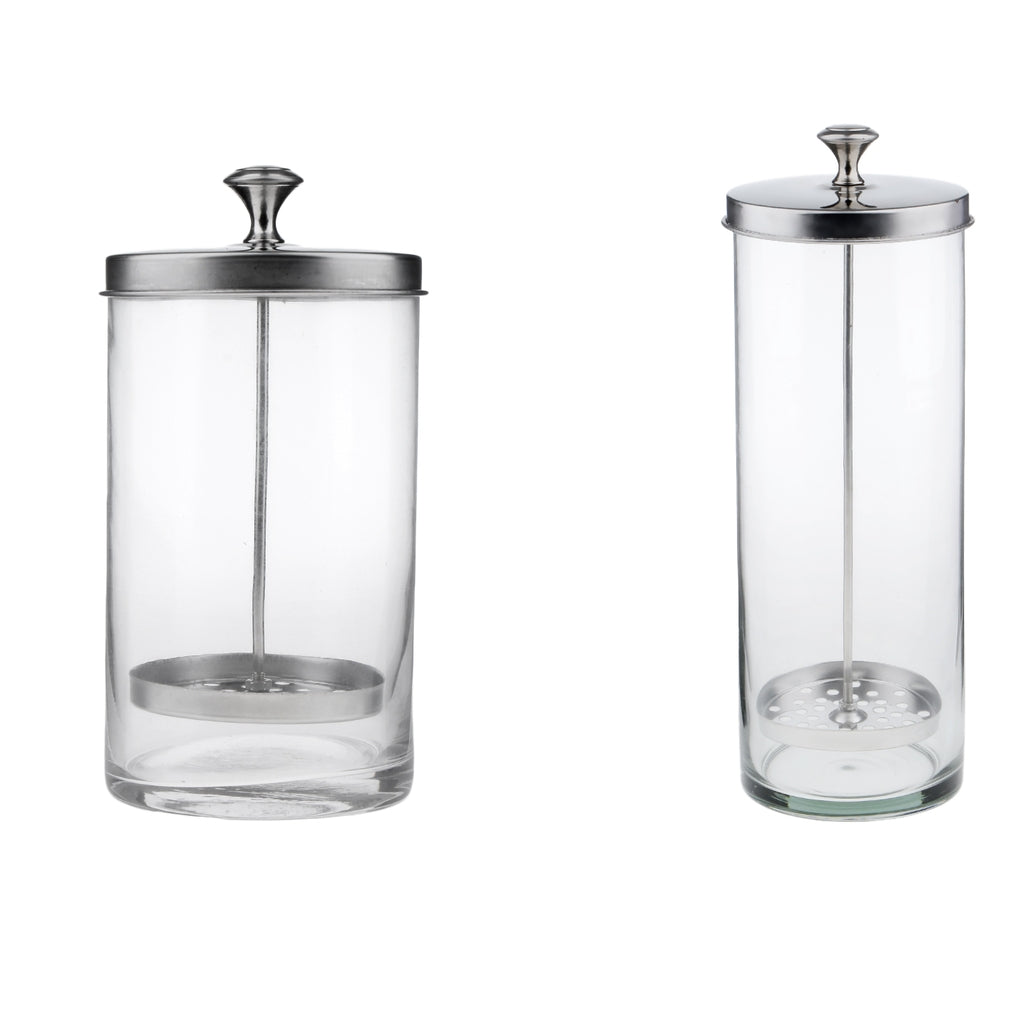 2X Clear Sanitizer Disinfectant Glass Jar for Hair Styling Tools Sanitizing