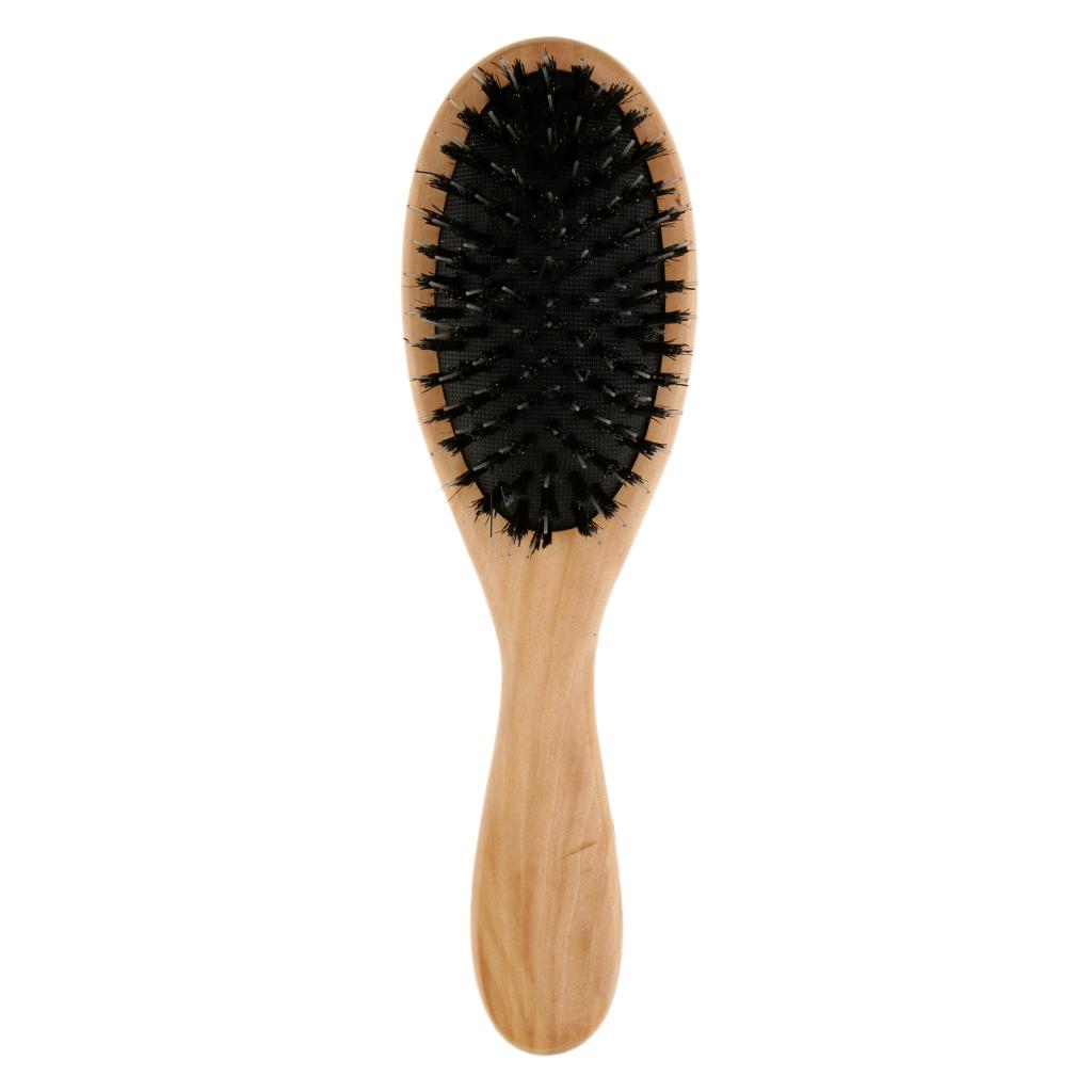 4xWooden Hair Brush Paddle Hairbrush Thick Curly Hair Detangler Scalp Massage