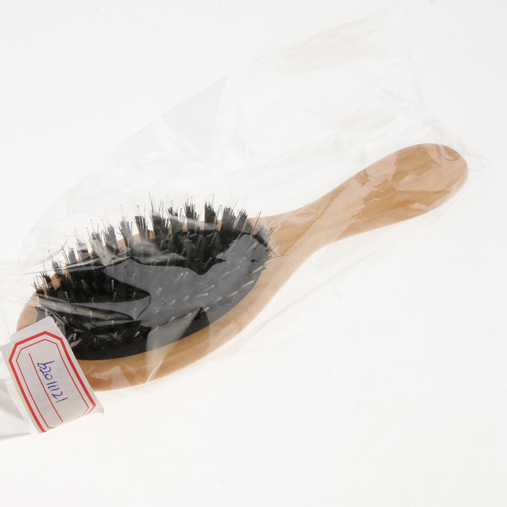 4xWooden Hair Brush Paddle Hairbrush Thick Curly Hair Detangler Scalp Massage