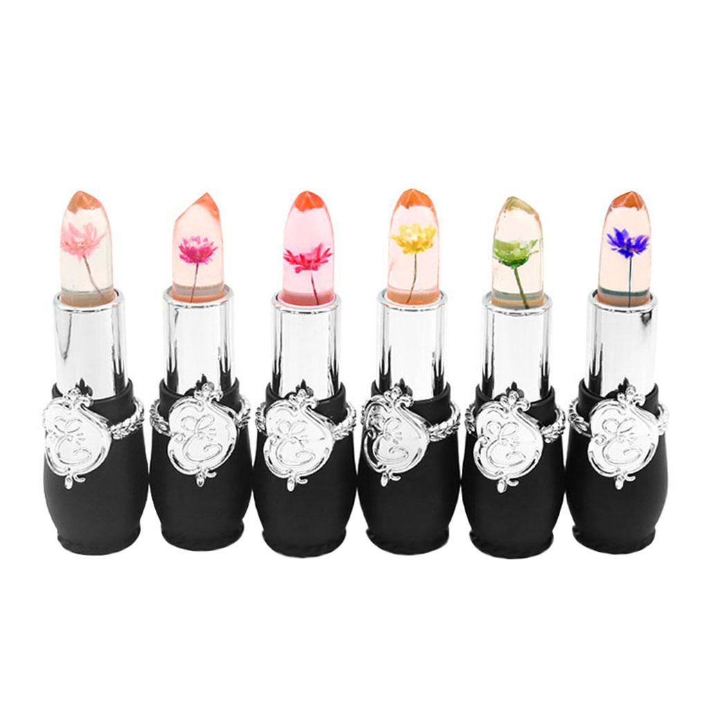 5xJelly Flower Lipstick Lasting Temperature Changing Lip Balm Pink Flower