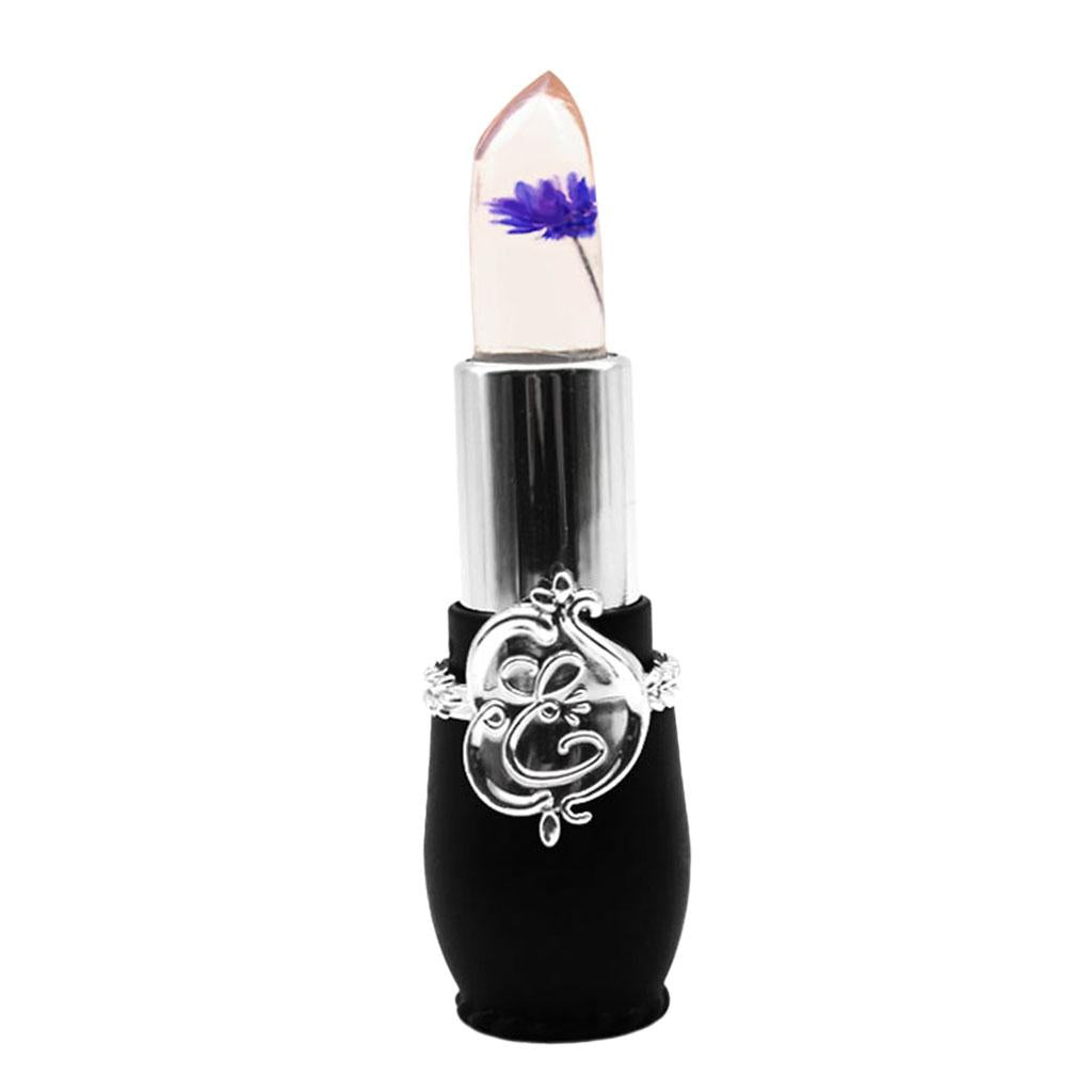 4xJelly Flower Lipstick Lasting Temperature Changing Lip Balm Purple Green