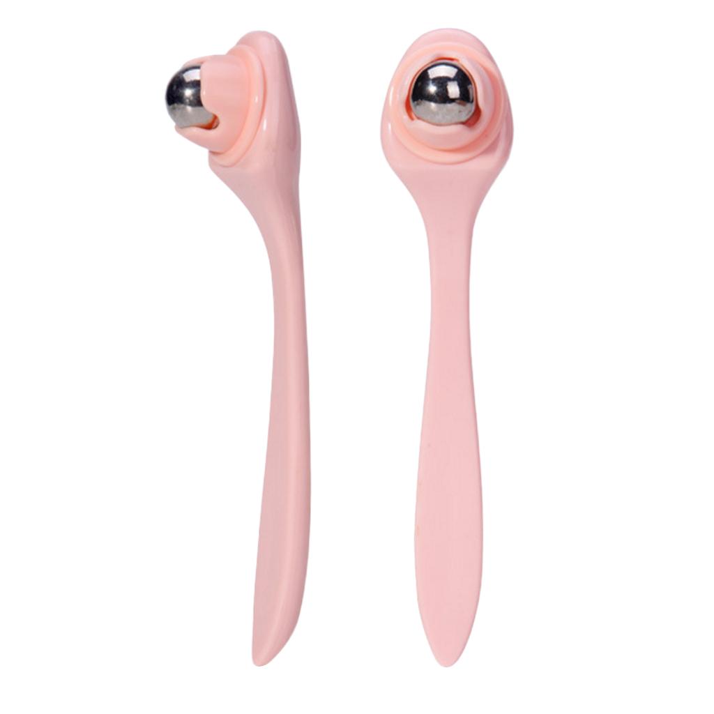 3x2Pieces Eye Massager Roller Wand Stainless Steel Roll-on Ball Skin Care Tool