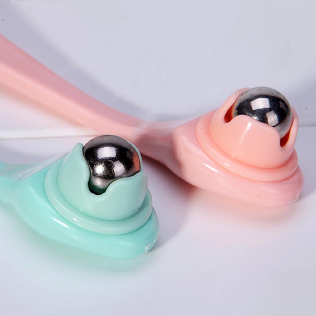 3x2Pieces Eye Massager Roller Wand Stainless Steel Roll-on Ball Skin Care Tool