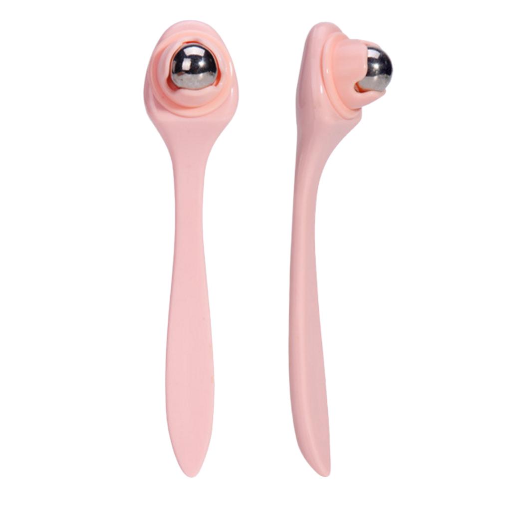 3x2Pieces Eye Massager Roller Wand Stainless Steel Roll-on Ball Skin Care Tool