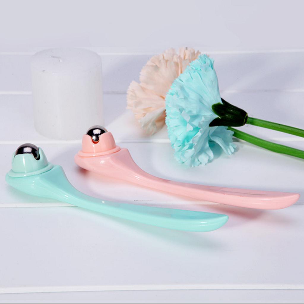 3x2Pieces Eye Massager Roller Wand Stainless Steel Roll-on Ball Skin Care Tool