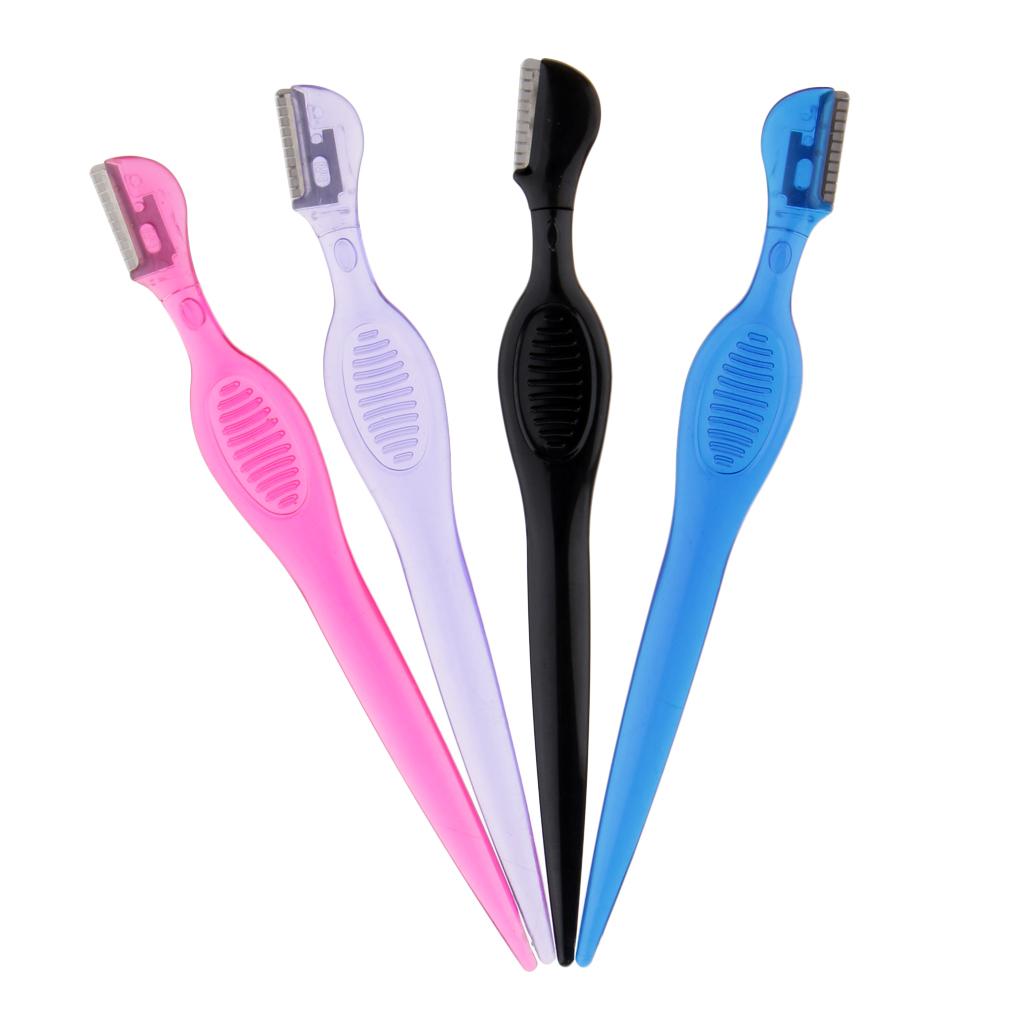 2x4pcs Eyebrow Trimmer Lip Brow Shaper Shaver Facial Hair Remover Random