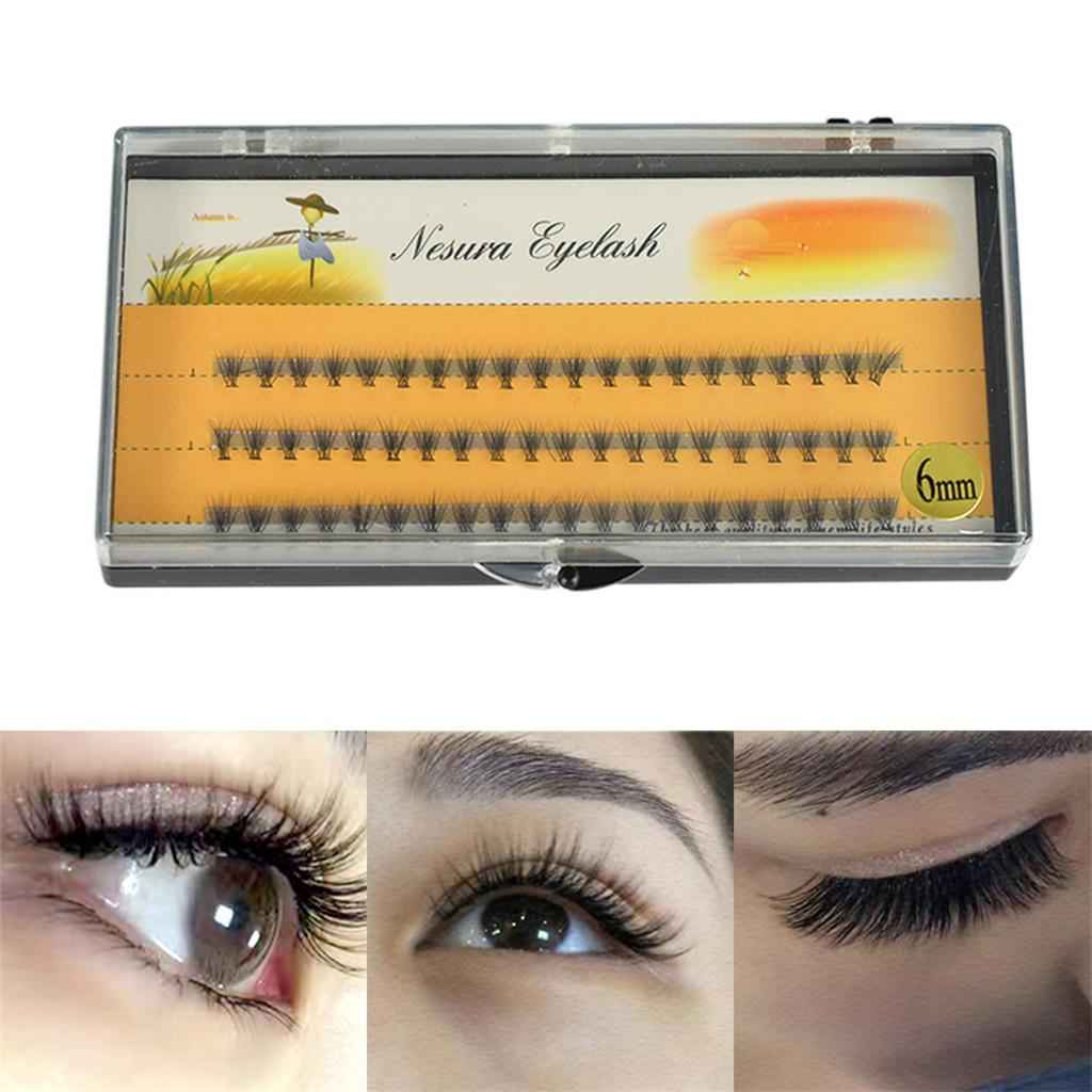 10 Root 60pcs 6mm Black Handmade False Eyelashes Natural Long Individual Eyelashes Extension Fake Lashes Makeup Beauty Cosmetic