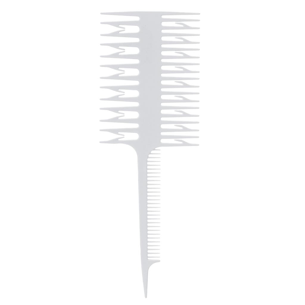 2xSalon 3-Way Weaver Weaving Comb Hair Dyeing Sectioning Highlighting White