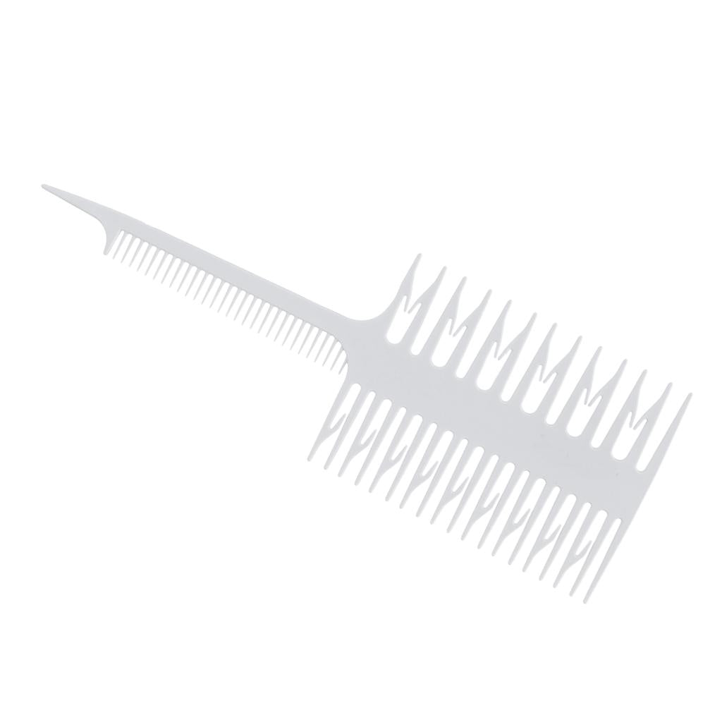 2xSalon 3-Way Weaver Weaving Comb Hair Dyeing Sectioning Highlighting White