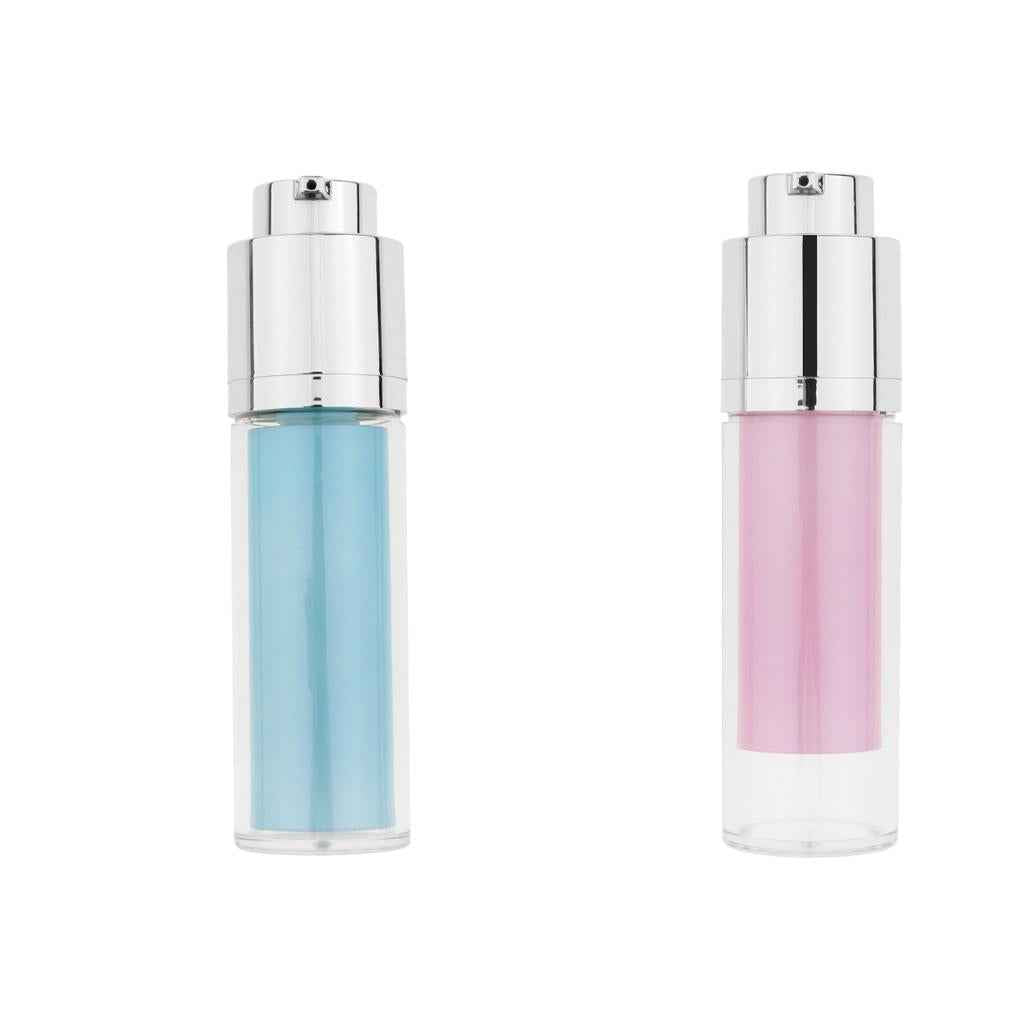 Vacuum Pump Press Spray Bottle Makeup Liquid Lotions Cosmetic Container Pink