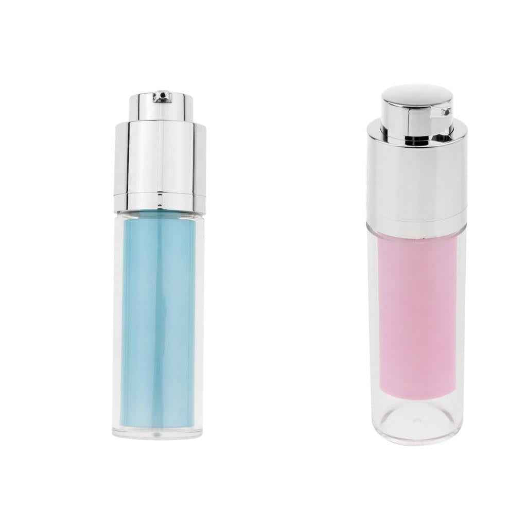 Vacuum Pump Press Spray Bottle Makeup Liquid Lotions Cosmetic Container Pink
