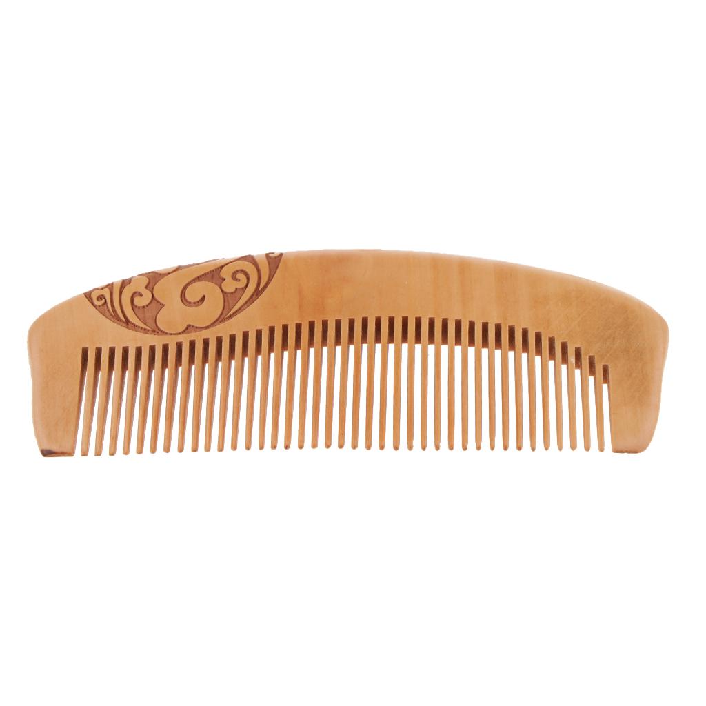 4xWood Fine Toothed Comb Antistatic Mahogany Combs Head Massage Wooden Brush D