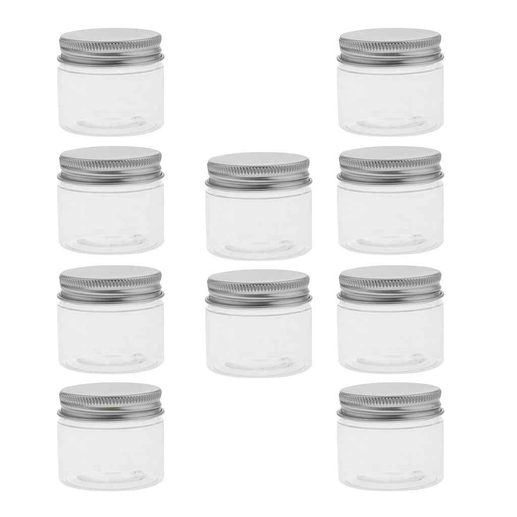 10pcs Empty Cosmetic Pots Lip Balm Container Jar Aluminum Cap Tins  50ml