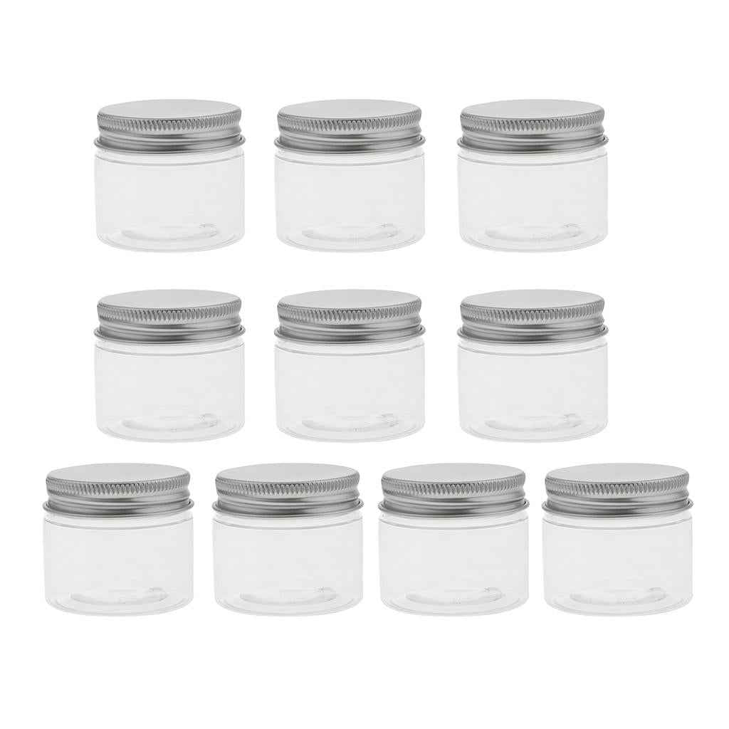 10pcs Empty Cosmetic Pots Lip Balm Container Jar Aluminum Cap Tins  50ml