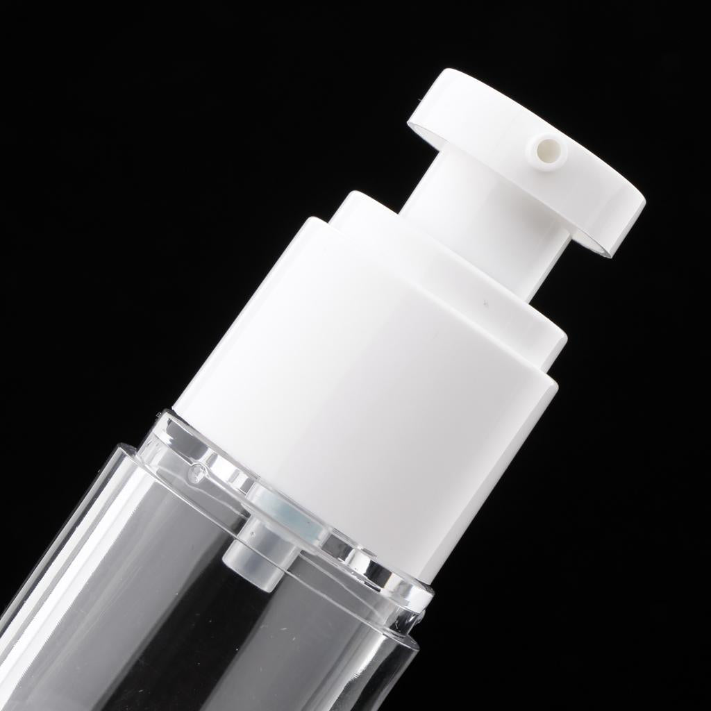 3x2x Sterile Airless Pump Bottle Refillable Toner/Lotion/Serum Container 15ml
