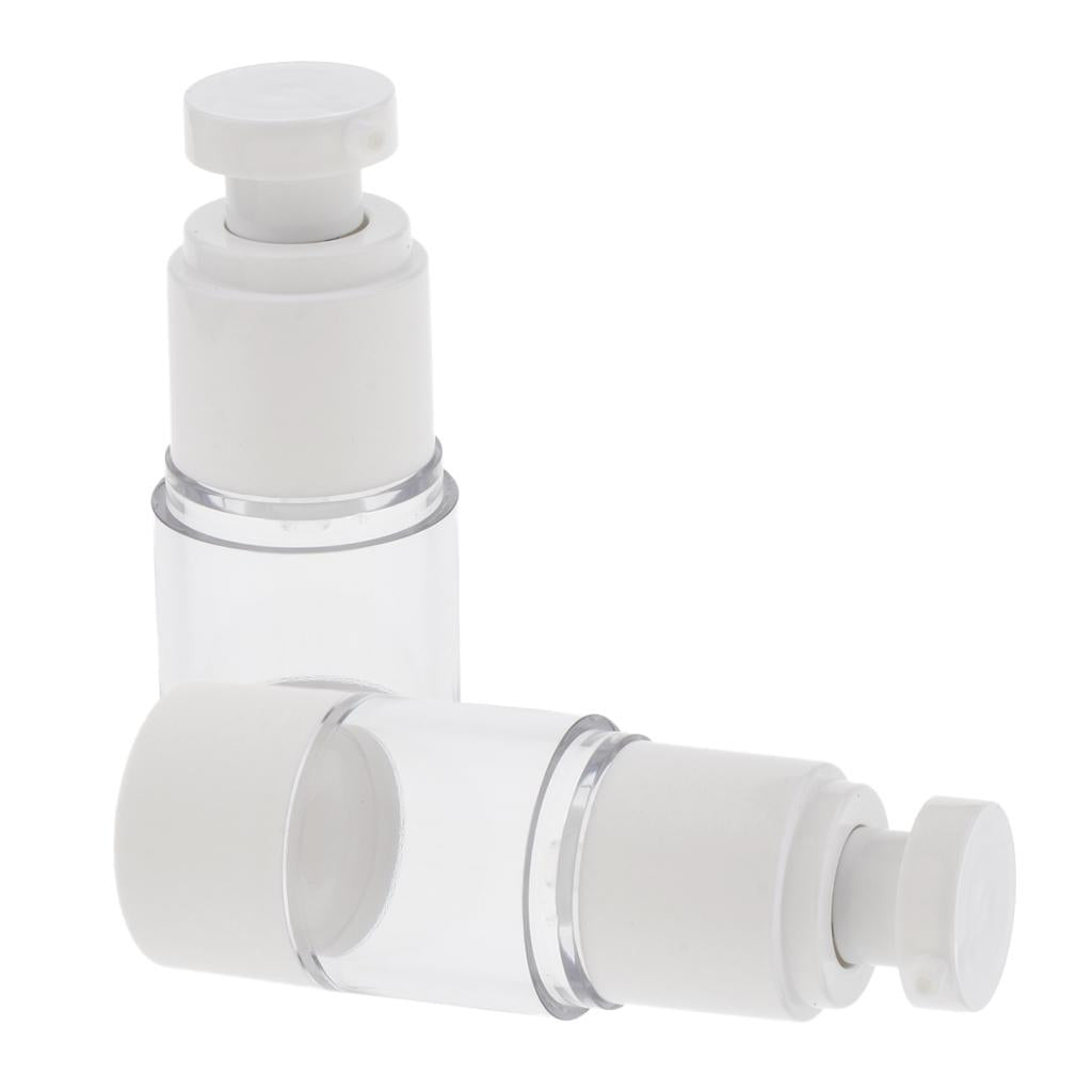 3x2x Sterile Airless Pump Bottle Refillable Toner/Lotion/Serum Container 15ml