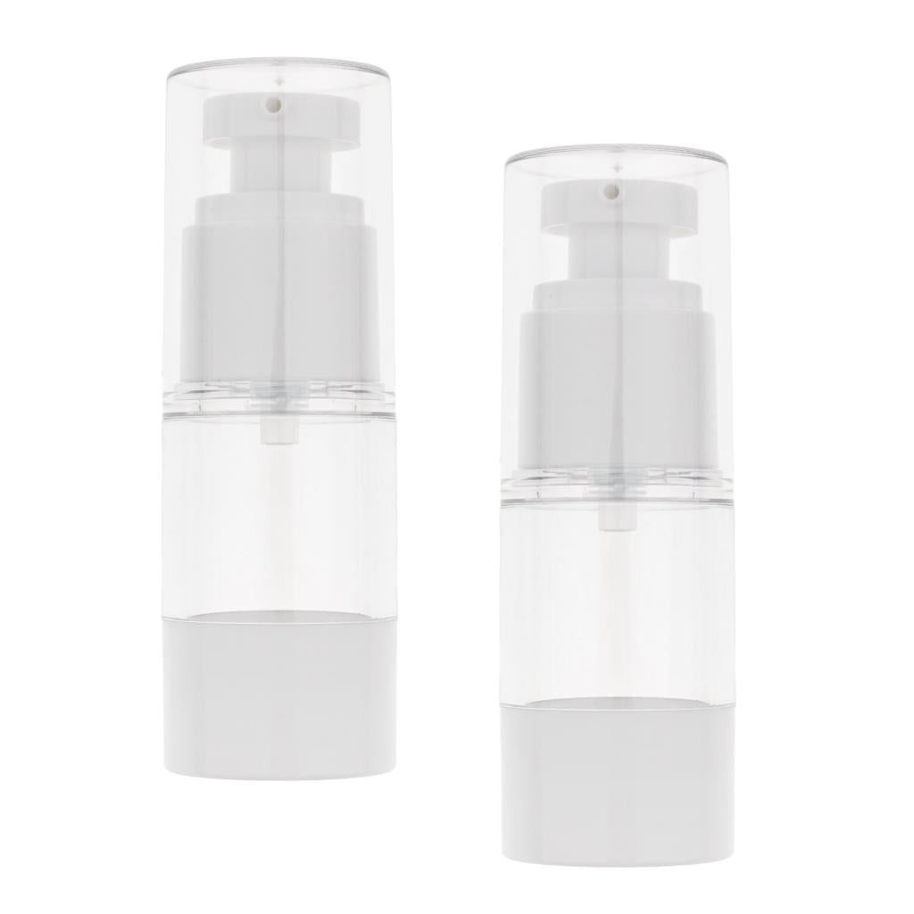 3x2x Sterile Airless Pump Bottle Refillable Toner/Lotion/Serum Container 15ml