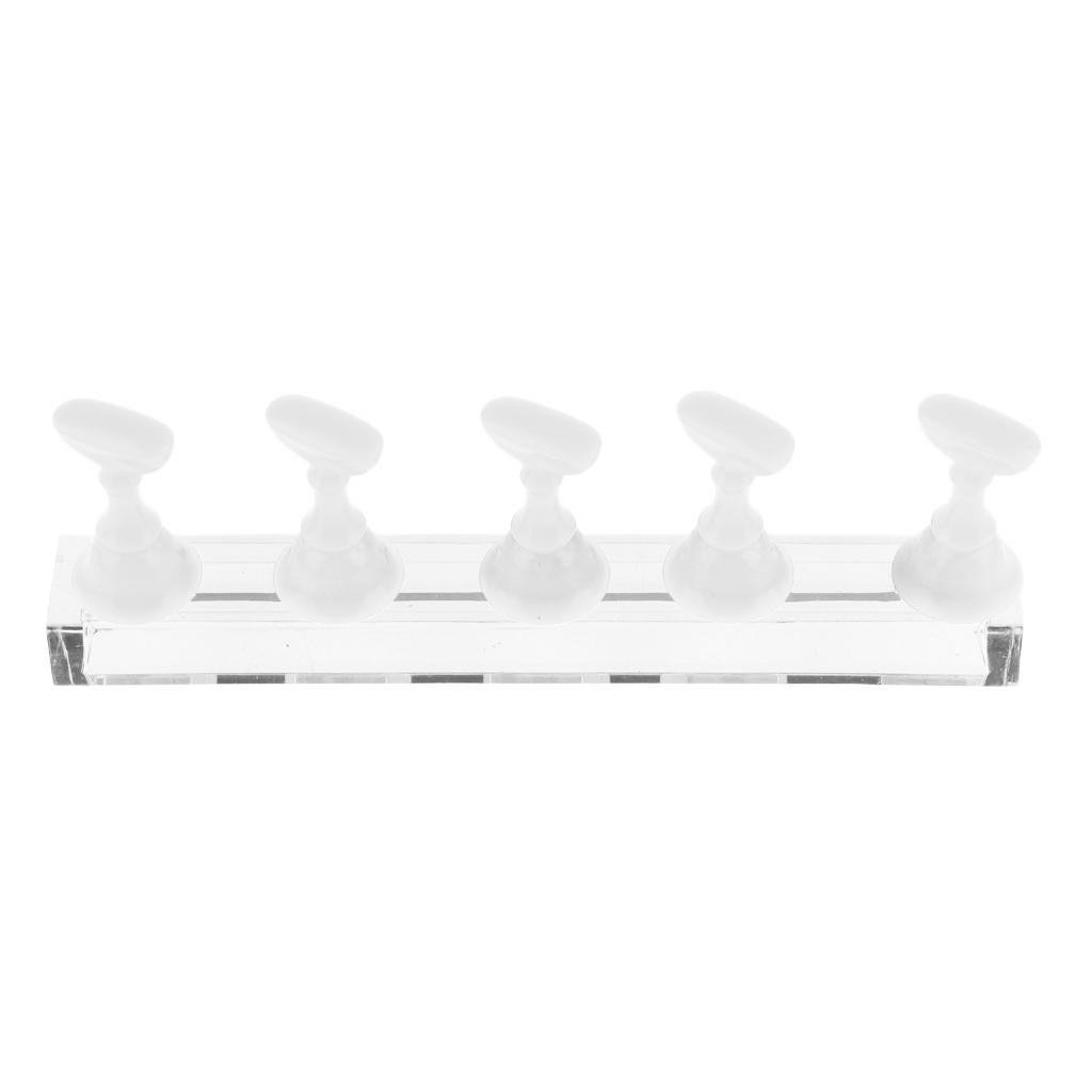 3xTop False Tips Display Stand Training Practice Holder Nail Art Accessories White
