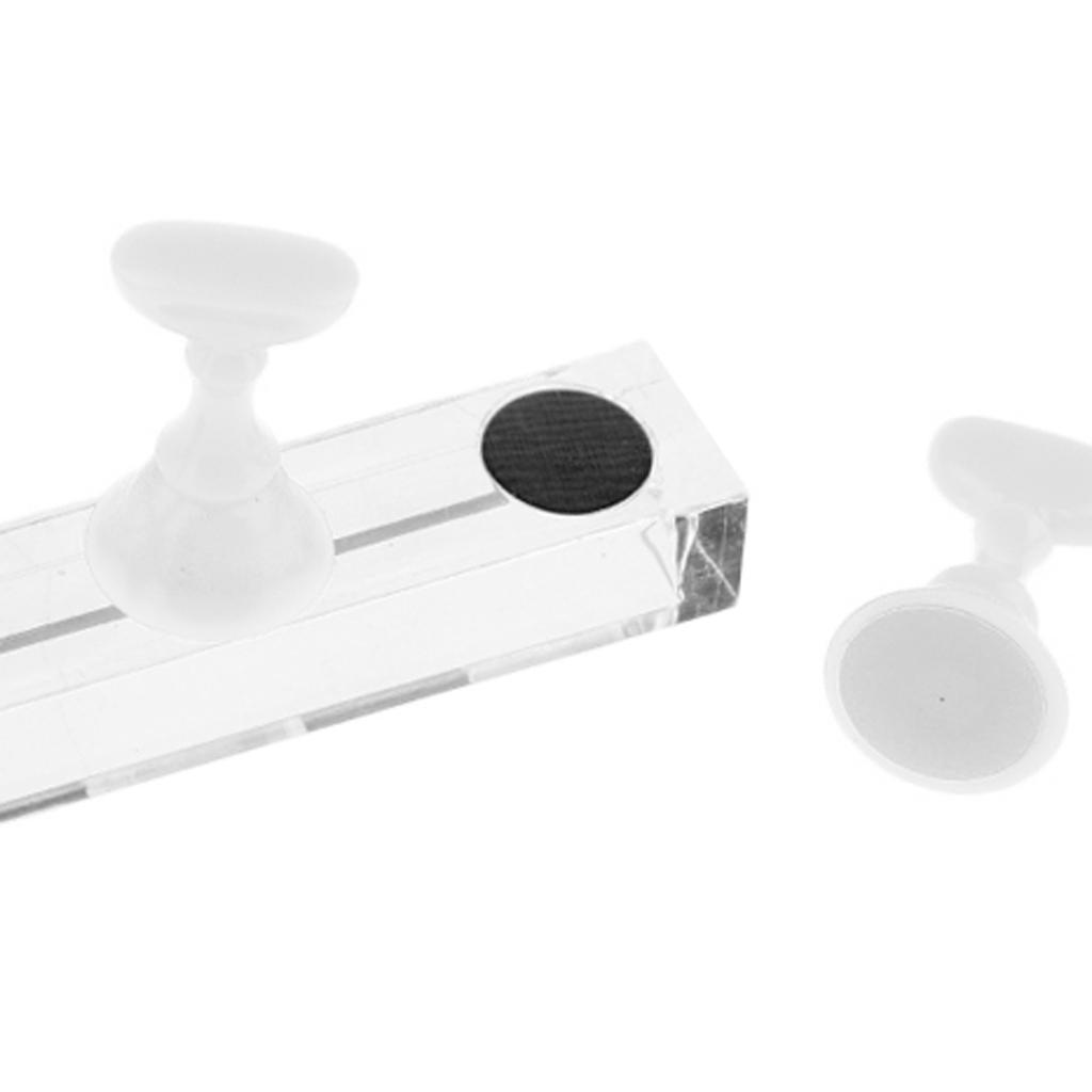 4xTop False Tips Display Stand Training Practice Holder Nail Art Accessories White