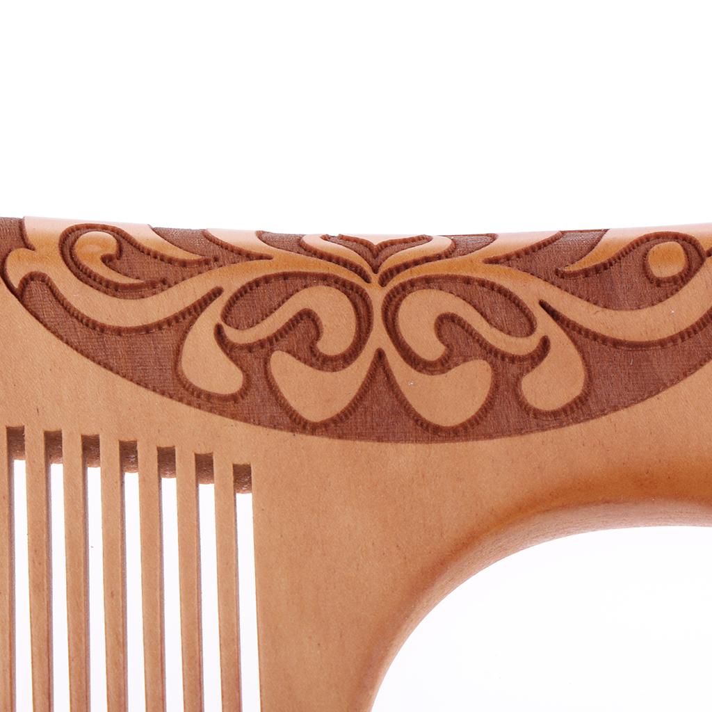 2xWood Fine Tooth Anti-static Mahogany Comb Scalp Massage Wooden Combs H