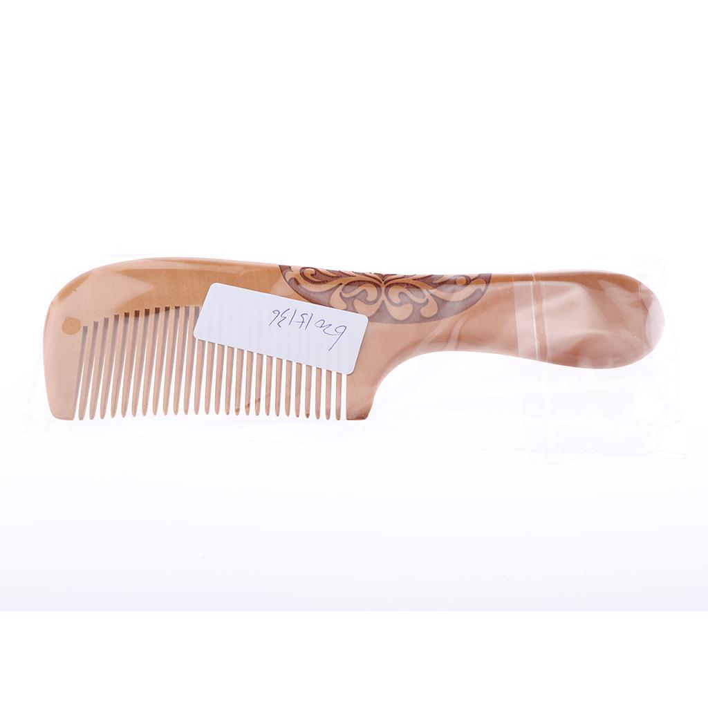 4xWood Fine Tooth Anti-static Mahogany Comb Scalp Massage Wooden Combs H