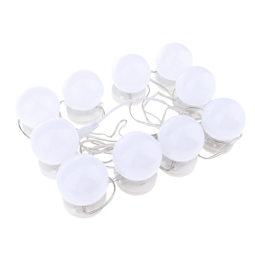 10pcs Dimmable Light Bulbs LED Vanity Mirror Lights Kit for Makeup Mirror US