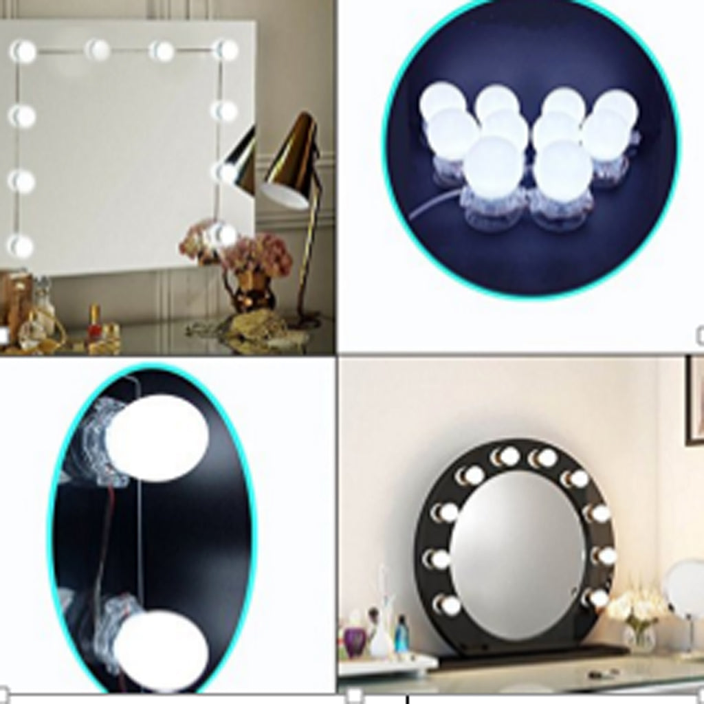 10pcs Dimmable Light Bulbs LED Vanity Mirror Lights Kit for Makeup Mirror US