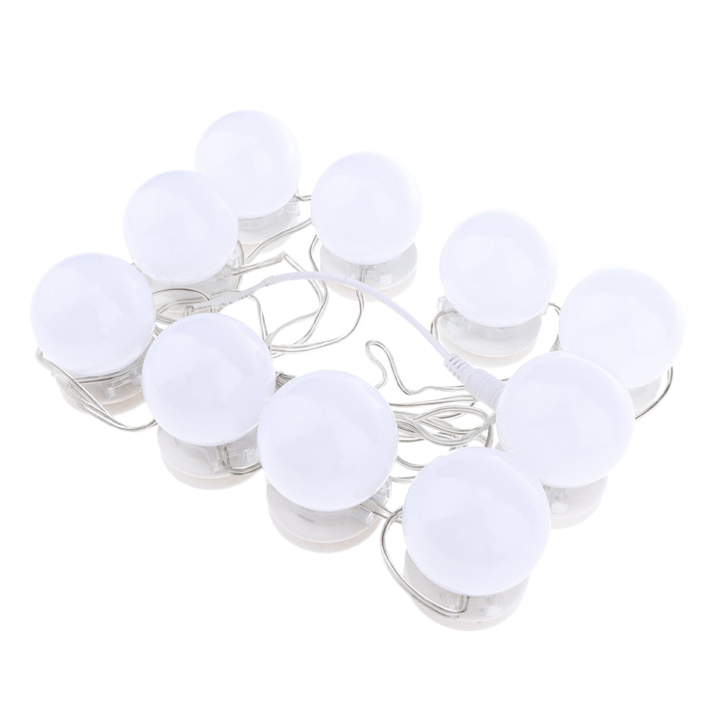 10pcs Dimmable Light Bulbs LED Vanity Mirror Lights Kit for Makeup Mirror US