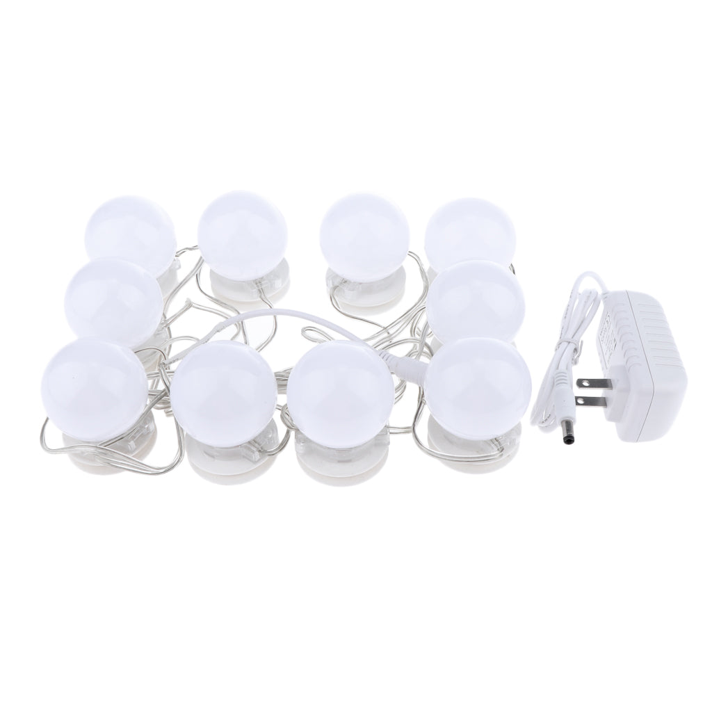 10pcs Dimmable Light Bulbs LED Vanity Mirror Lights Kit for Makeup Mirror US