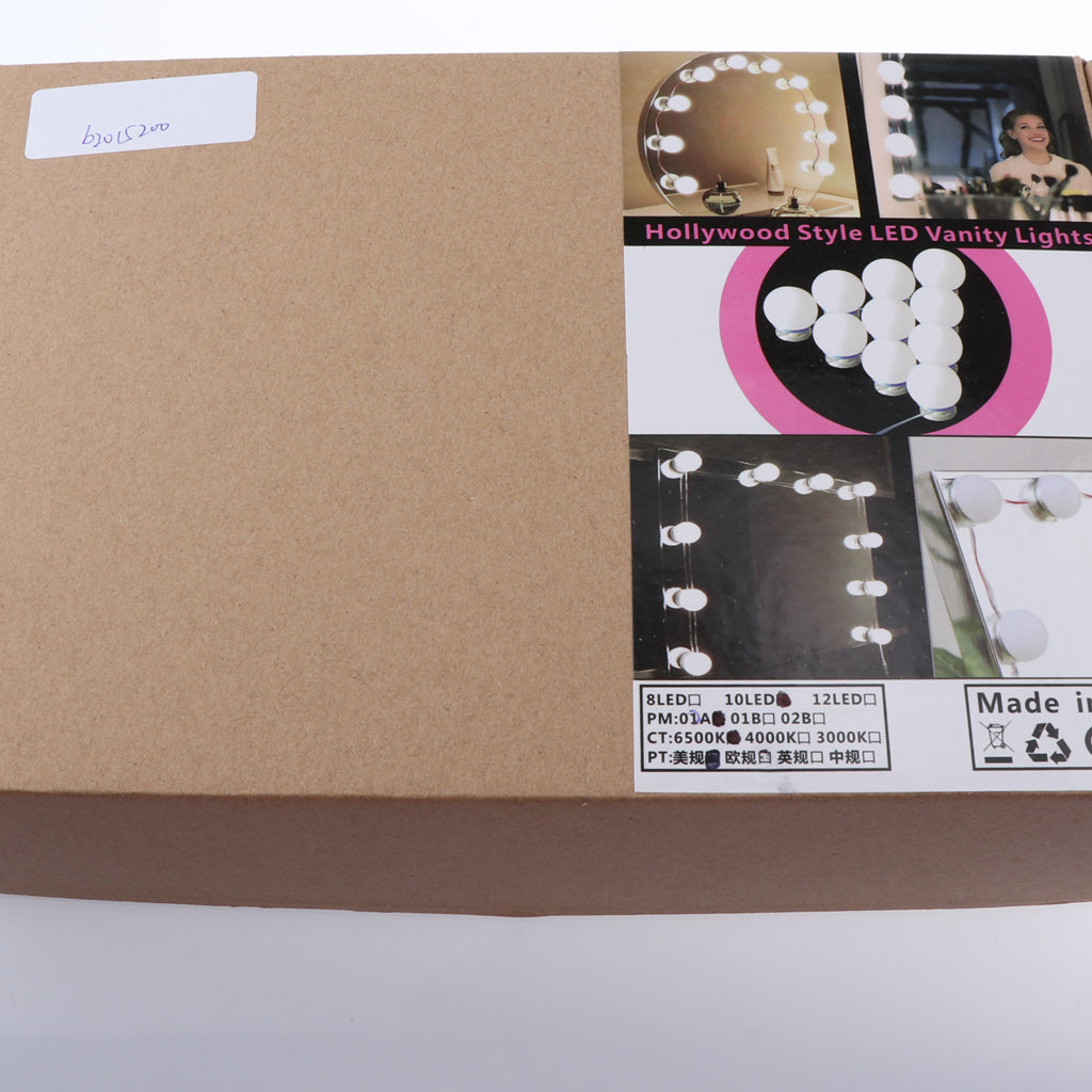 10pcs Dimmable Light Bulbs LED Vanity Mirror Lights Kit for Makeup Mirror US