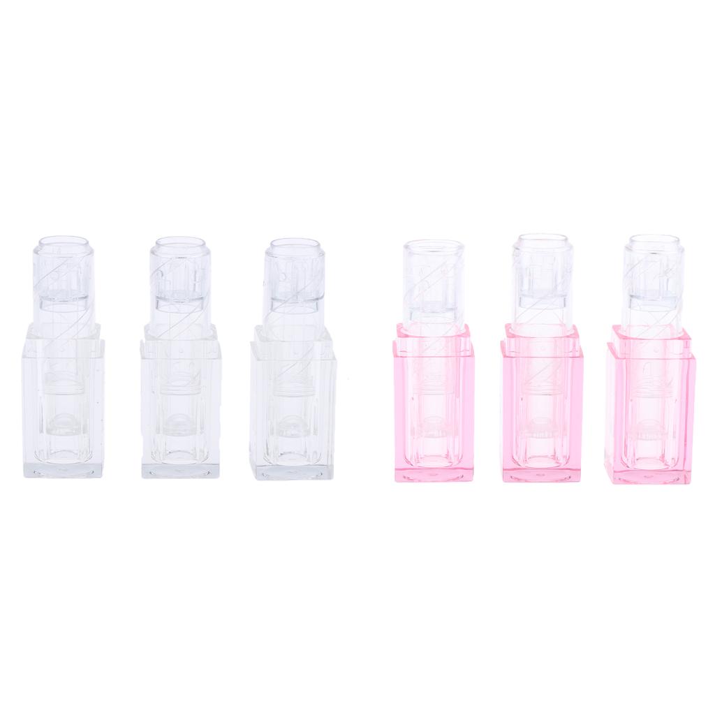 3x3x 3.8g Empty Lip Balm DIY Tubes Cosmetic Containers Lipstick Bottles Transparent