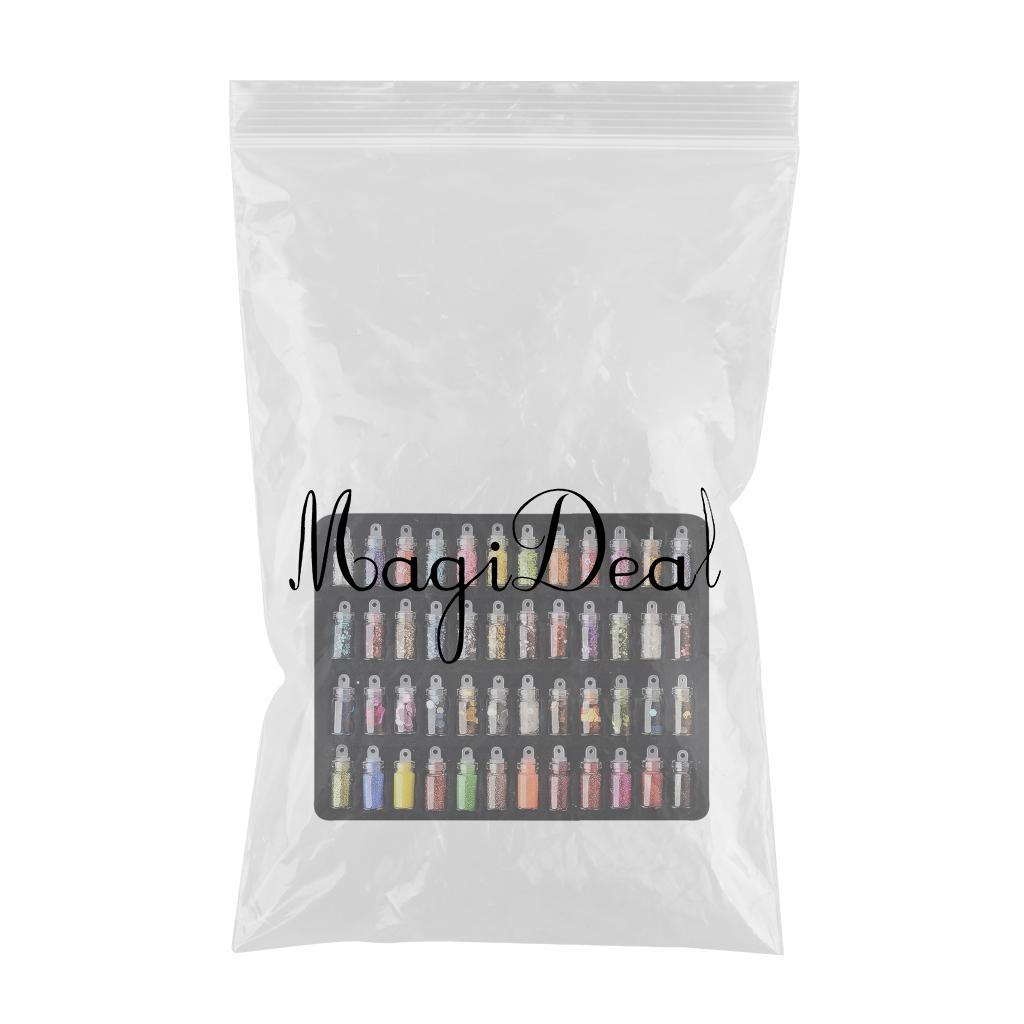 4x48 Bottles DIY Nail Art Glitter DIY Tips Shiny 3D Nails Rhinestones Charms