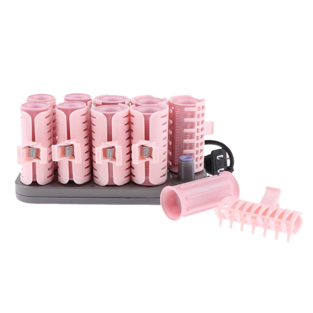 10pcs/set Electric Hair Rolling Roller Hair Curling Curler Clip US Plug Premium Style