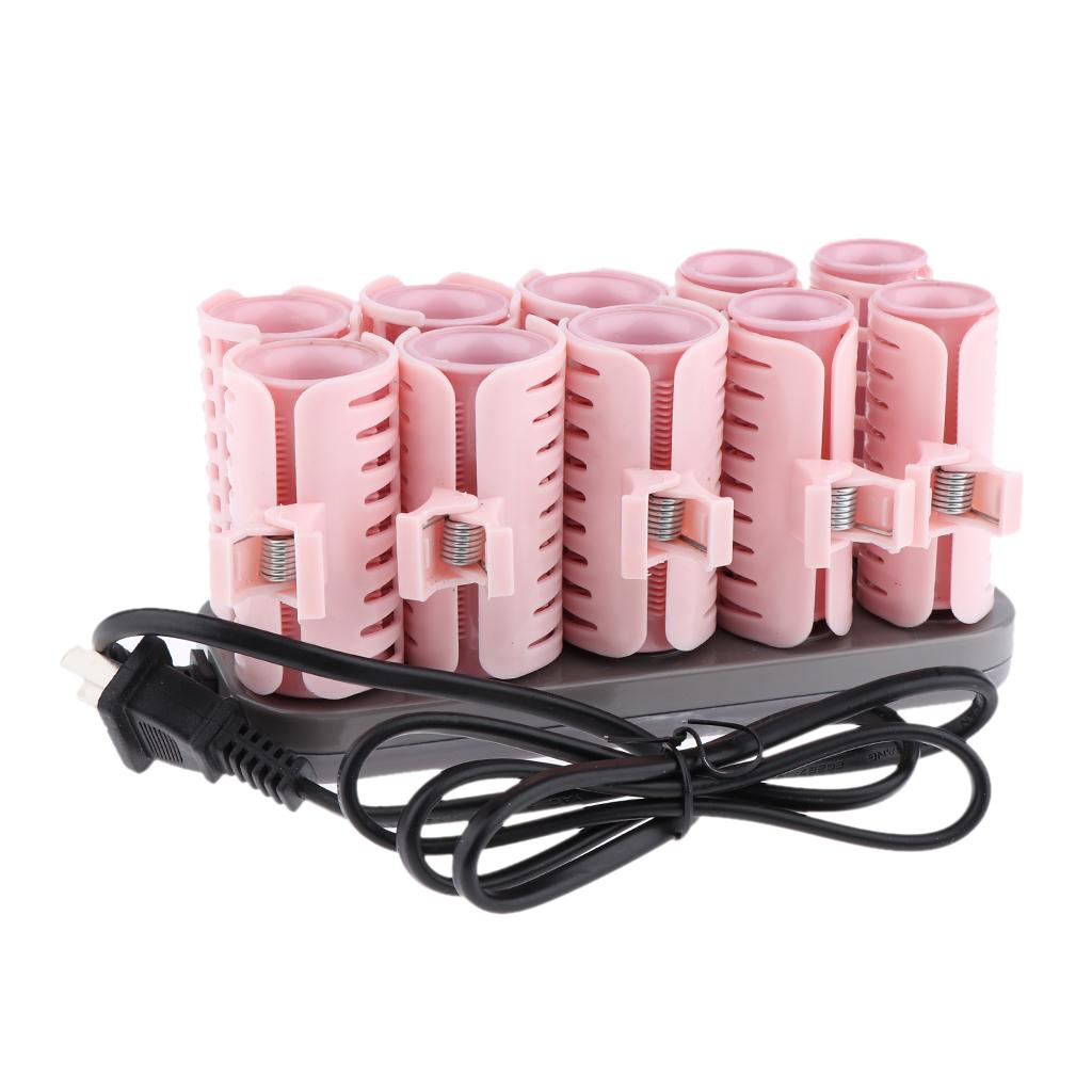 10pcs/set Electric Hair Rolling Roller Hair Curling Curler Clip US Plug Premium Style