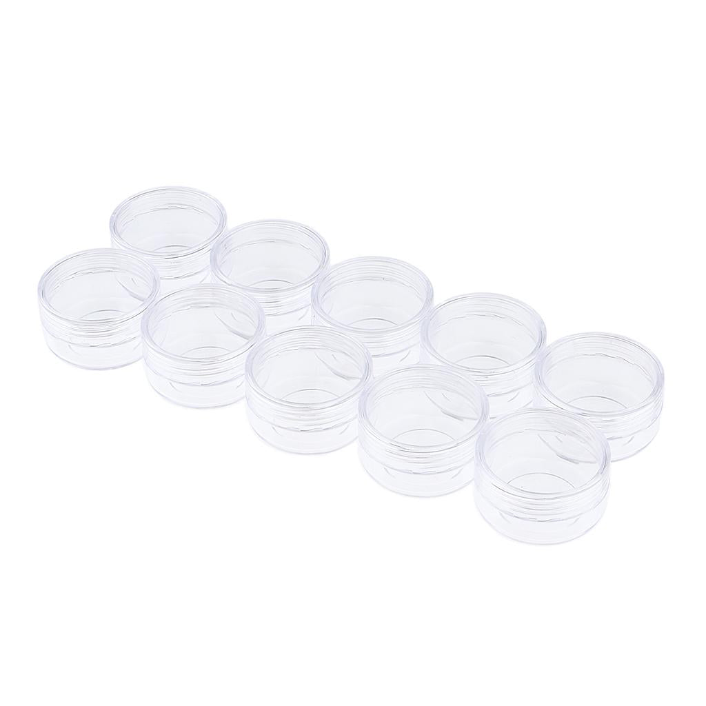 2x10x Empty Round Clear Makeup Jar Pot Powder Travel Cream Cosmetic Container 10g(A)