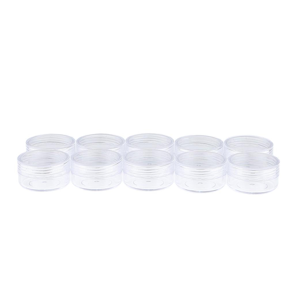 2x10x Empty Round Clear Makeup Jar Pot Powder Travel Cream Cosmetic Container 10g(A)
