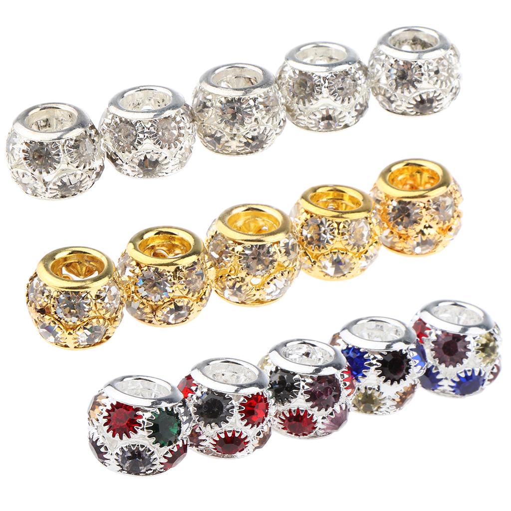 15pcs Dreadlock Hair Beads Hair Braid Pins Rings Cuff Clips Fashion Jewelry
